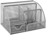 Металлическая подставка-органайзер BRAUBERG 7 секций, 125х220х140 мм, серебро 237417