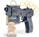 Игрушечный пистолет ARMA Грач (Пистолет Ярыгина), деревянный резинкострел, Игрушка из дерева, Подарок мальчику