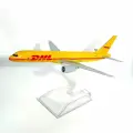 Модель самолета металлическая 16 см, Boeing 757 DHL, фабричное производство, на подставке
