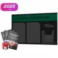 Уголок потребителя 2025 + комплект книг 2025 г, черный информационный стенд с темно-зеленым, 3 кармана, серия Black Color, Айдентика Технолоджи