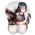 Коврик для мыши 3D в стиле Аниме тянки с подушкой для поддержки запястья, коврик антистресс 21,5х25,5см, №049