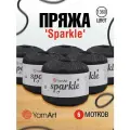 Пряжа для вязания YarnArt 'Sparkle' 25 г, 160 м (60% метализированный полиэстер, 40% полиамид) (1360 черное серебро), 6 мотков