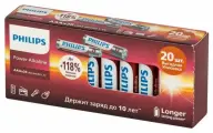 Элемент питания алкалиновый AA/LR6 1.5В Power (блист. 20шт) Philips Б0064673