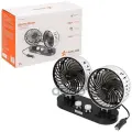 Вентилятор в салон двойной 2х15см 12В раздельная регулировка пластик AIRLINE арт. ACF1206