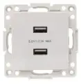 Розетка EKF PROxima Стокгольм, USB, 2-местная, белый, поликарбонат