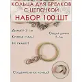 Фурнитура для бижутерии кольцо с цепочкой для брелка 100 шт
