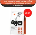 AJO Dog PUPPY JUNIOR 2 кг сухой полнорационный корм для щенков и молодых собак средних и крупных пород индейка с гречкой