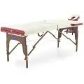Массажный складной стол Med-Mos JF-AY01 трехсекционный, кремовый/красный