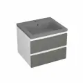 Тумба с раковиной Bau Stil Loft grey brushed, раковина кварцевая BAU Stil 50, серый металлик