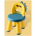 Детский стульчик Динозавр пластиковый со спинкой, желтый