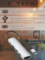 Многопортовый адаптер USB-C Satechi, 6-в-1, серебристый, с HDMI, Ethernet, кардридером
