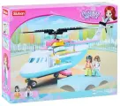 Конструктор пластиковый блочный детский Вертолет SLUBAN M38-B0798 Розовая мечта (163 детали)