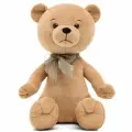 Мягкая игрушка KULT of Toys Медведь Эдди, с бантиком, плюшевая, бежевая, 30см
