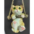 Фигурка котенок на ветке декоративная садовая подвесная на веревке для дома и сада 718155/F824 11*9*16 см