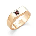 Печатка Diamant online, красное золото, 585 проба, гранат, размер 22, красный