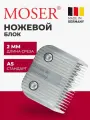 Головка электрических нажимных ножниц MOSER, для тримминга, для кошек и собак, 2мм