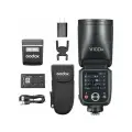 Godox V100 100 Вт TTL Литий-ионная Вспышка Для Камеры С Круглой Головкой Беспроводная Передача Вспышки Speedlite
