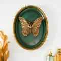 Панно настенное «Бабочка», полистоун, декор, тёмно-зелёный, 20×4×26 см