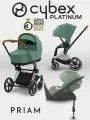 Cybex Priam IV 4 в 1 Chrome Brown цвет Leaf Green с автокреслом Cloud T i-Size Plus Leaf Green и базой Base T, коляска