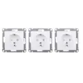 Розетка Schneider Electric/Systeme Electric AtlasDesign с заземлением, со шторками, 16А, механизм, лотос (белый матовый) ATN001345 (комплект 3 шт.)