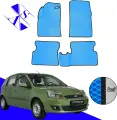 Автомобильные коврики EVA/ЕВА/ЭВА для Ford Fiesta MK5 (АКПП) 2002-2008 василек черный