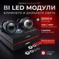 Би лед линзы 3 дюйма авто Optima Premium SRT, 12V, 5000k, BI LED линзы 3.0, модули 2шт.