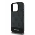 Guess для iPhone 16 Pro Max чехол PU 4G Bottom stripe Metal logo Hard Grey