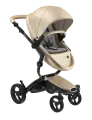 Коляска 2в1 Mima Xari Champagne на чёрном шасси с матрасиками London grey в комплекте конверт