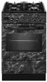 Газовая плита GEFEST ПГЭ 5502-04 0053, электрическая духовка, без крышки, чугун, черный мрамор