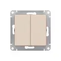 Переключатель проходной Systeme Electric Atlas Design 2-клавишный, 10А, 10 AX, Бежевый - 10 шт.