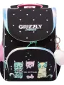 Школьный ранец GRIZZLY RAm-584-6, черный - золото + мешок для обуви в подарок