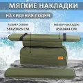 Мягкие накладки на сиденья (банки) лодки пвх GAOKSA 85х24х4 см, зеленый однотонный комплект с сумкой оксфорд