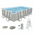 Бассейн каркасный усиленный 549 х 280 х 122 см + фильтр - насос + лестница + тент + подложка, Avenli (12147RU), 13603 л