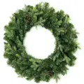 Венок декоративный 50см хвоя литая +ПВХ с шишками Новогодний арт. ВН-11