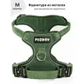Шлейка для собак с фиксаторами из металла и мягкой ручкой, размер M, зеленый, PUZIKOV / пузиков