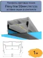 Профиль световые линии Flexy line 50мм, ЧЕРНАЯ вставка ПК в комплекте, 1м