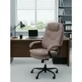 Компьютерное кресло TetChair COMFORT Lux (22) metalBL на колесиках с подлокотниками, обивка ткань, цвет коричневый