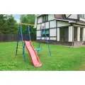 Детские уличные качели с горкой, металл, максимальная нагрузка 100 кг