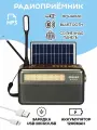 Радиоприемник Meier M-520BT-S с солнечной панелью / радио с Bluetooth, microSD, USB для флешки, цвет - хаки