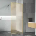 Душевая перегородка Vincea Волк-Ин (Walk-In) VSW-1HP120GWBG, 1200*2000, браш. золото, стекло ламинированное с золотыми нитями
