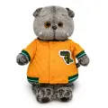 Мягкая игрушка Кот Басик в бомбере с крокодилом 25 см