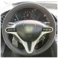 Накладка из натуральной кожи Кожа рулит на руль Honda Civic VIII (2006-2011), черная, с красной нитью, для замены штатной накладки без перфорации