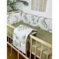 Комплект бортиков в детскую кроватку, тонкие стеганные веточки оливы
