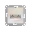 Розетка двухместная компьютерная электрическая Systeme Electric Atlas Design RJ45 кат.5E, Жемчуг ATN000485 - 4 шт.