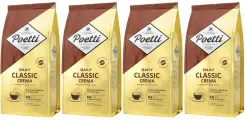 Кофе в зернах Poetti (ex-PAULIG) Daily Classic Crema, натуральный, жареный, 250 гр. х 4 шт.