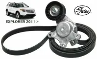 Комплект натяжителя с приводным ремнём усиленный GATES для автомобиля Ford Explorer 2011- / GATES KIT 90K-38485C / 38485 / K060448 / BT4Z6B209B / GB5Z8620A