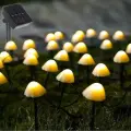 Гирлянда уличная на солнечной батарее Грибочки, 3 метра, 20 ламп, 2 режима, теплый белый