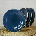 Набор тарелок синих Блу Реаттиво, завод Хорекс, 4 шт, фарфор, диаметр 24 см
