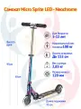 Самокат MICRO Sprite неохром LED, Neochrome, cкладывается, подходит как для детей, так и для взрослых