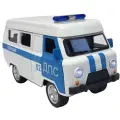 Коллекционная масштабная модель УАЗ-452 Полиция / ДПС «Буханка» 1:24 (металл, свет, звук)